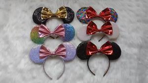 New Disney Big Size Mickey Mouse Ear Headband Wave Point Big Bows EARS COSTUME Headband Cosplay Plush Adult/Kids Headband Gift