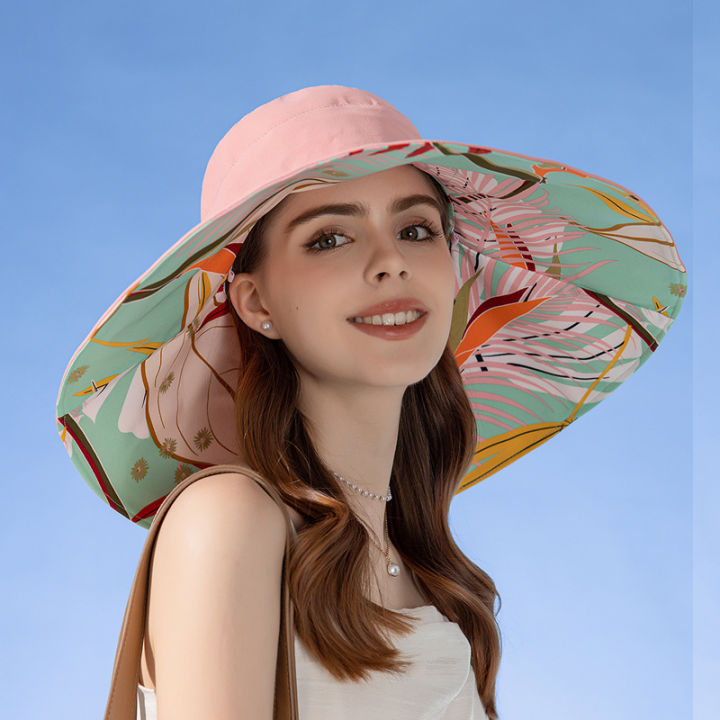COD]18CM Big Hat for Women Summer Hat for Women Sun Protection Hat