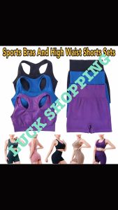 Sports Sets Shapewear Sets gym Clothes Sets Sports Bras And High Waist Shorts Yoga Running Fitness For Women