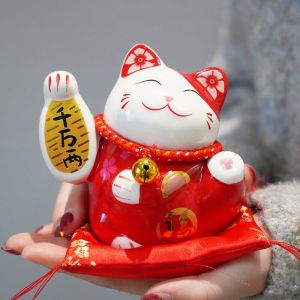 Mèo Thần Tài Để Bàn 10cm Nghênh Đón Tài Lộc May Mắn Bình An Lộc Phát Cho Gia Chủ ( Kèm Đệm Lót)