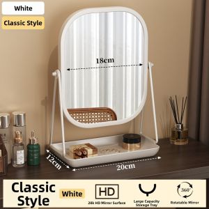 FWTDF | Luxurious Iron Art Desktop Makeup Mirror Organizer
