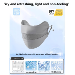 MONLEYTA | Japanese High Aesthetic Sun Protection Face Mask Womens Ice Silk 3D Breathable Full Face Summer Sunshade Decorative Mask