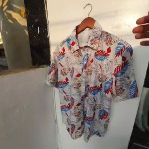 Áó Đi Biển Hoa quả TRAZ áo hawaii hoạ tiết team cặp đôi nhóm gia đình vải đũi lanh mát333