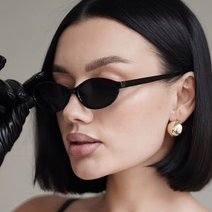 New Fashion Small Frame Womens Black Grey Casual Glasses