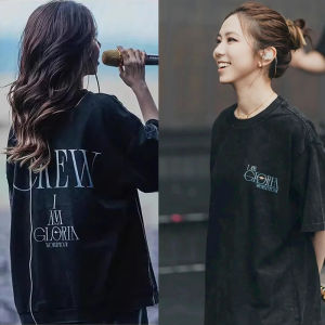 Donnie Yim T-Shirt Red Sea Supporterwear Short Sleeve Casual Concert Hoodie Cotton round Neck Cartoon Print Summer Thickened