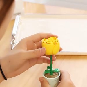 Satu Keluarga Mainan Edukasi DIY Florist Tanaman Pot M344 Balok Susun Bunga Building Block Bricks