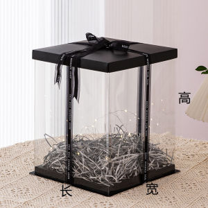 Transparent Gift Box Empty Box Fancy Boys and Girls Shoes Box Birthday Gift Box Large Doll Gift Box