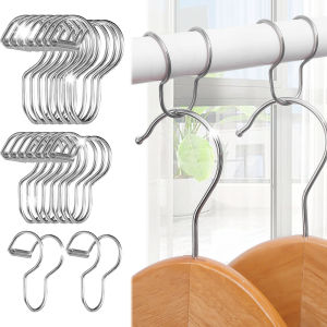 20PCS Stainless Steel Hanger Windproof Buckle Anti-slip Fixed Lock Hanger Home Clothes Hanging Organizer Hooks
