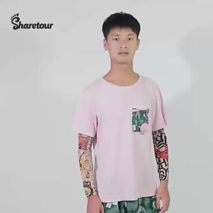 Summer Ice Silk Tattoo Sleeves Arts Temporary Fake Slip On Tattoo Arm Sleeves Sports Sunscreen Sleeves Cycling Driving Fishing