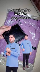 Baju Kurta Lelaki Dewasa 3xl Muslim Lengan Panjang Berkolar Cloth Premium Moss Crepe Fashion Men Kurta Ready Stock KL F