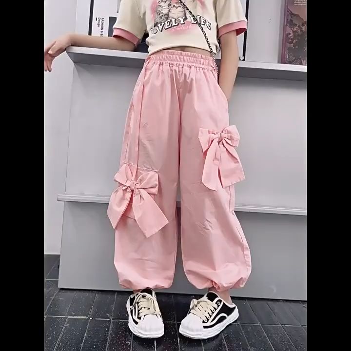 Beryl kids🌸ชุดเซ็ทเด็กแฟชั่น🎀ชุดเด็กแขนสั้นลายโบว์กางเกงขายาวลายน่ารัก ...