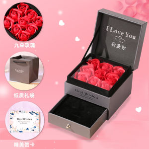 Rose Gift Box Empty Box Bracelet Necklace Packaging Box Luxury Jewelry Storage Case Fashionable Accessory Container