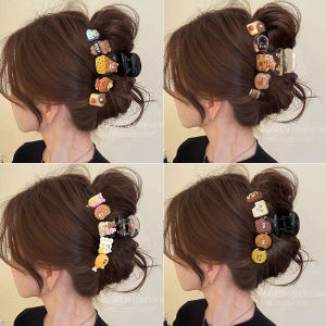 Large Cookie Shark Hair Claw Womens New 2025 Fashion Sensation Spring Summer Half Updo Hair Accessories Back of Head