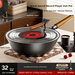 AMERCOOK | Non-stick Cast Iron Skillet Flat Bottom Universal Cooktops