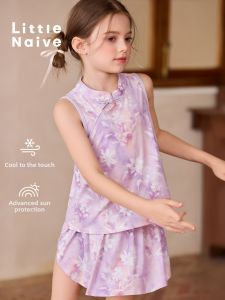 Little Naive | Sleeveless Chinese Collar UV Protection Childrens Top