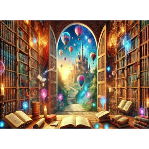 500/1000/1200/2000PCS Magical Castle Bookshelf Stories Jigsaw Puzzles for Adults Challenging Family Fun Educational Toys Game