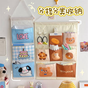 T腾亿布艺挂袋创创意宿舍墙式收纳袋门后柜子悬挂置物兜立体式非手工制作适用各种杂物