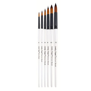 Lonely Finger | Bộ 6 Cọ Vẽ Nghệ Thuật Chuyên Dụng Cho Sơn Acrylic Dầu Màu Nước - Lông Nylon Cán Gỗ Dùng Cho Vẽ Thân Thể Mặt Đá Tranh Vải