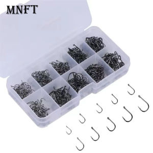 MNFT 500Pcs Fishing Hooks 3-12# Iseni High Carbon Steel Barbed Sharped FishHooks for Saltwater Freshwater Fishing Accessories