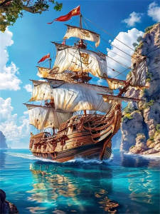 Momoart Diamond Mosaic Boat Landscape Acrylic Craft Supplies Diamond Painting Cross Stitch Kits Art Decor For Home