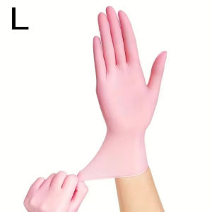 20/40/80PCS Disposable Nitrile Gloves Pink Nitrile Gloves Cleaning Hairdressing Tattoo Wash The Dishes