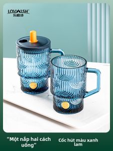 NERVISHI | Glass Straw Cup with Lid Coffee Cup