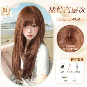 Womens High Quality Full Head Cover Wig Long Straight Black Anime Lolita Daily JK Wig Natural Hair Style High Breathability