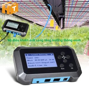 Bộ Điều Khiển Đèn Trồng Cây Thông Minh 2 Kênh 0-10V Với Cảm Biến Nhiệt Độ Và Độ Ẩm RJ14 RJ45 Cho Thủy Canh Và Làm Vườn