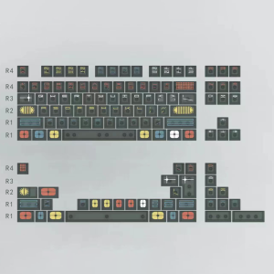 Exposition Theme Keycaps 122 Keys Black Comic Cherry Profile Transparent Keycaps For MX 61/68/87/96/104 Mechanical Keyboard