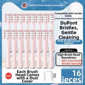 Bicamme Replacement Heads for Usmile Roman Column Electric Toothbrush U3S/Y1S/P4/Y4/P3/2258 Deep Cleaning 4 Pack Oral Care