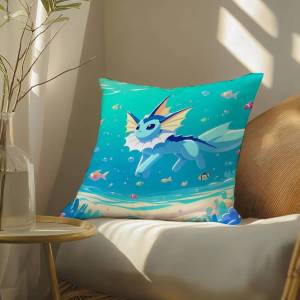 Bandai | Pokemon Squirtle Anime Plush Pillow Cover Soft Short Plush Cushion Cover For Sofa Bedroom Living Room Home Decor Gift