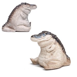 Baby Crocodile Statue Ornaments Garden Courtyard Animal Baby Crocodile Statue Mini Resin Decorative Garden Ornaments