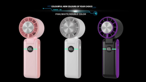 พัดลมเทอร์โบพกพาขนาดเล็ก มีแผ่นทำความเย็น พัดลมมือถือ รุ่น B19