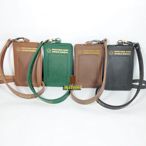 Tempat Id Card KEMENAG RI Kulit / Id Card Holder Kemenag Gantung / name tag kemenag ri tali kulit