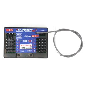 DUMBORC P10F P10FG 10CH 2.4GHz Receiver Gyro Voltage Return 4.8-10V RX for X10P-350 DDF-350 X6PM-350 X6 X4Transmitter Car Boat