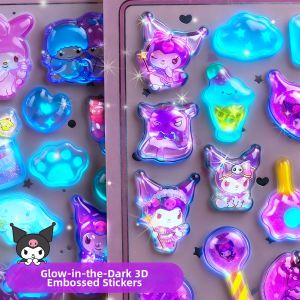 YIRANJIA | Glow in the Dark 3D Embossed Decorative Stickers for Kids