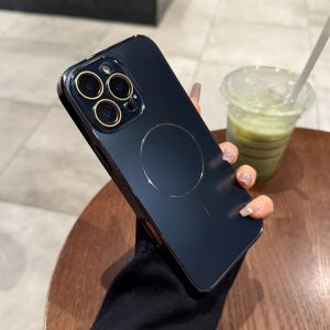 CHUANGYIWEI | Electroplated Sapphire Blue AG Matte Magnetic Charging Drop Protection Case for 17Promax Integrated Lens Film