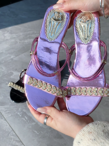 Summer Ladies Fashion Two-Wear Sandals Beach Slippers With Crystal