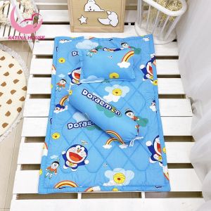 Bộ nệm gối cho bé đi học mẫu giáo Katina House vải cotton Thắng Lợi mềm mát họa tiết gần gũi