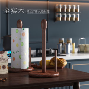 ไม้จริงแนวตั้งกระดาษผ้าเช็ดตัวห้องครัวผู้ถือกระดาษดูดซับน้ํามันขาตั้งผ้าปูโต๊ะผู้ถือสไตล์นอร์ดิก Organizer