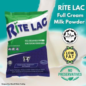 RITE LAC Full Cream Milk Powder 0.9kg - HALAL Certified | Low Fat | No Preservatives