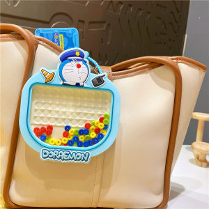 Large Size Doraemon Keychain Magnetic Colorful Beads Tray Bag Charm Couples Accessory Attractive Smiley Design Creative Gift