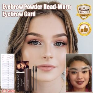 One Step Eyebrow Stamp Stencil Kit Waterproof Long Lasting Eyebrow Enhancers Brow Powder Stamp