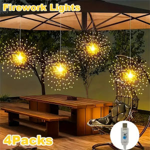 4PC/SET LED fireworks light string USB hanging fairy light 360LED 8-mode flashing indoor and outdoor wedding festival decoration