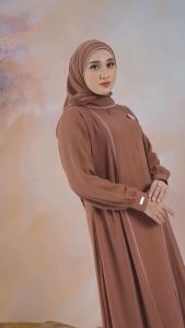 Abaya Shamma + Fahmina Bahan ceruty babydoll Pakaian Wanita Muslim Terbaru Gamis Perempuan Series Lebaran