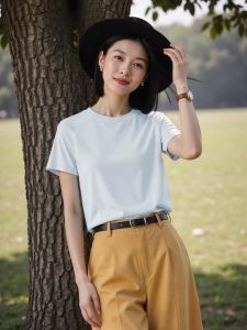 Basic House | Silk Blend White Round Neck T-shirt