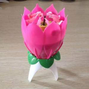 Party party supplies creative cute lotus blossom music candle lotus candle romantic birthday cake candle
