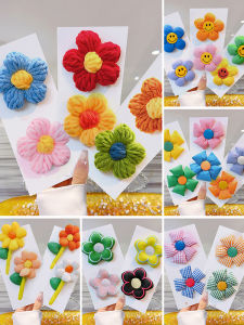 Cute Red Flower Pin Brooch Womens Cartoon Plush Fabric Flower Pin Creative Clothes Bag Flower Accessories Korean Style