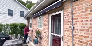 【KAIJIA ยี่ห้อ】กันสาดพับเก็บได้，กันสาดปรับได้，กันสาดพับได้ หมุนได้เอง ขาตั้งอลูมิเนียมอัลลอยด์ กันสาดกันฝน าตั้งอลูมิเนียมอัลลอยด์ 💥ทนทานนาน 50 ปี💥