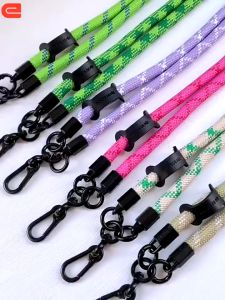 1.2M Anti-loss Adjustable Mobile Phone Case Lanyard with Phone Patch Nylon Anti-Theft Necklace Cord